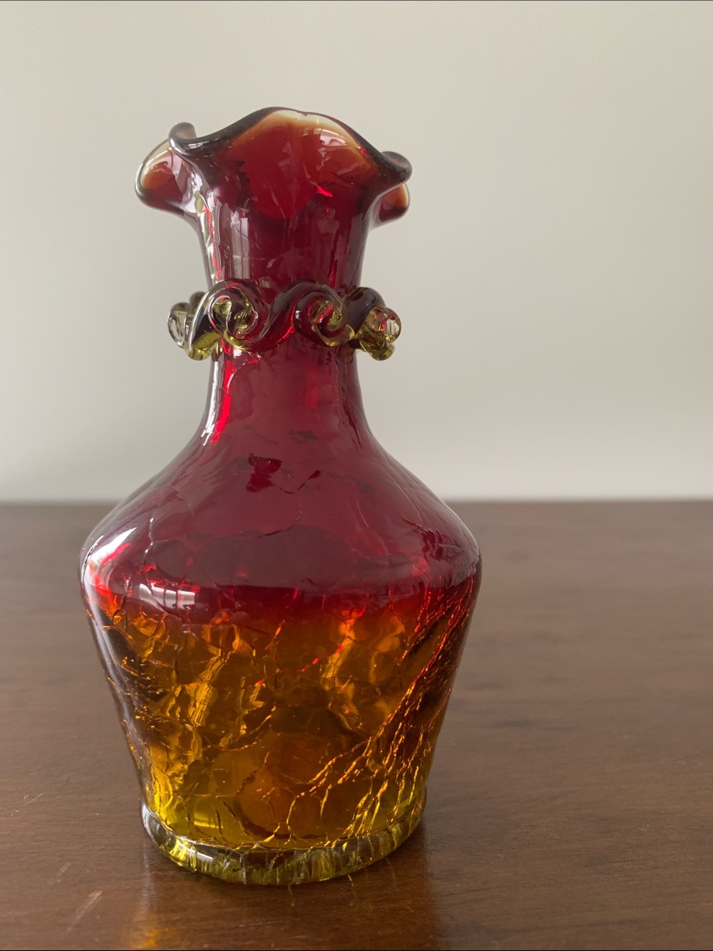 Crackle  Glass Vase